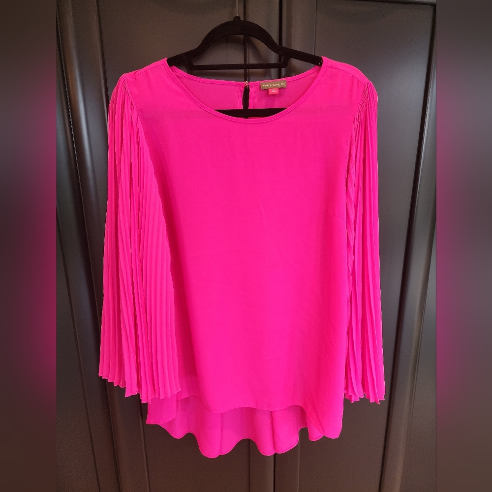 Vince Camuto Flared Sleeve Sheer Blouse